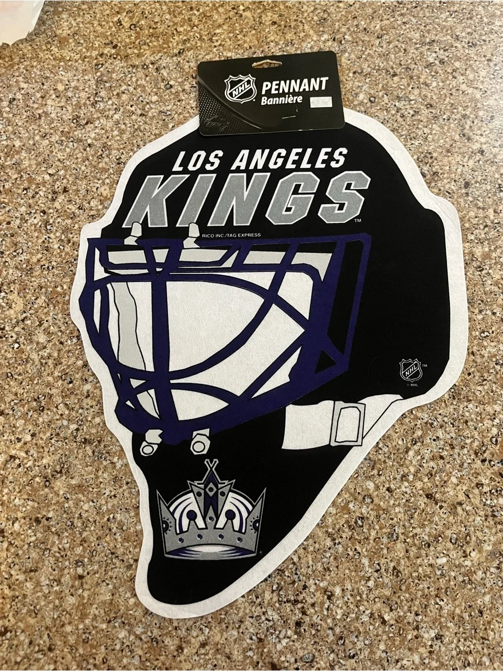 Los Angeles Kings Black & Purple Helmet Wall Pennant 13” x 18”